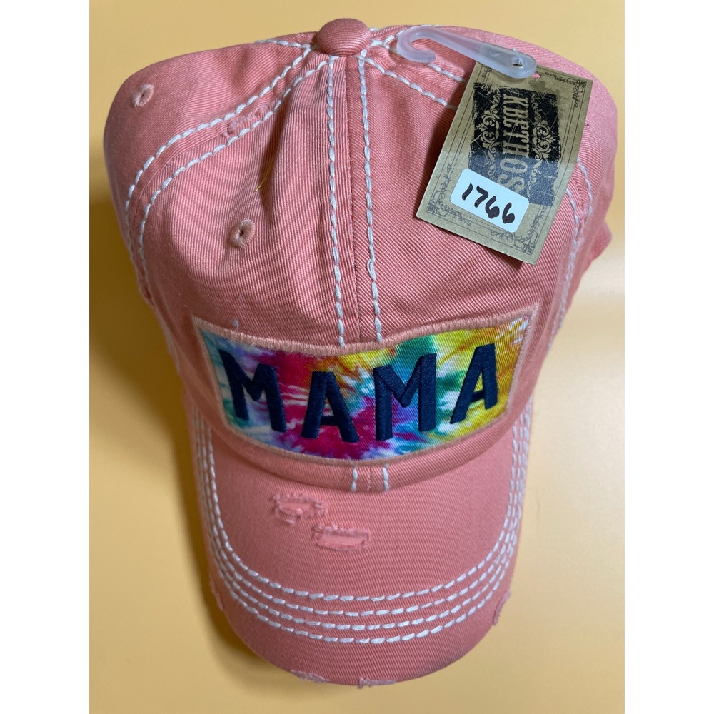 KBETHOS Mama Patch Baseball Cap Womens OSFM Pink NWT Distressed Tie-Dye Hat